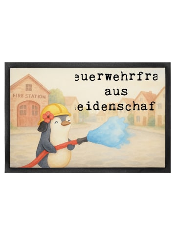 Mr. & Mrs. Panda Schmutzmatte Feuerwehrfrau Leidenschaft Design ... in Weiß
