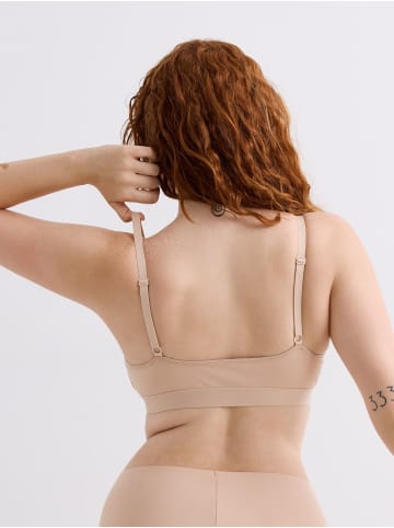 Erlich Textil  2er Pack Casual Cotton Triangel Bralette bügellos aus Bio-Baumwolle - verstellbare Träger in ton