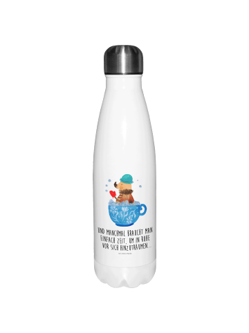 Mr. & Mrs. Panda Isolierflasche Nachtfalter Schaumbad mit Spruch in Weiß