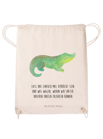 Mr. & Mrs. Panda wander rucksack Krokodil mit Spruch in Creme