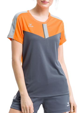 erima Squad T-Shirt in new orange/slate grey/monument grey