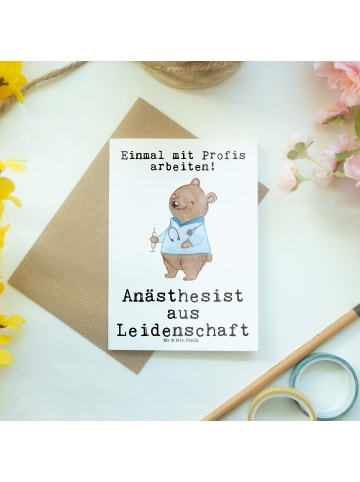 Mr. & Mrs. Panda Grußkarte Anästhesist Leidenschaft mit Spruch in Weiß