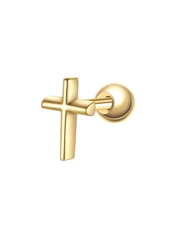 Glanzstücke München Piercing Kreuz aus Sterling Silber in gelbgold