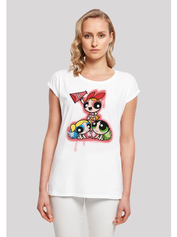 F4NT4STIC Extended Shoulder T-Shirt Powerpuff Girls Cheerleaders in weiß