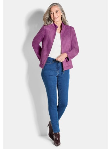 GOLDNER Elegante Veloursjacke mit Stehkragen in beere