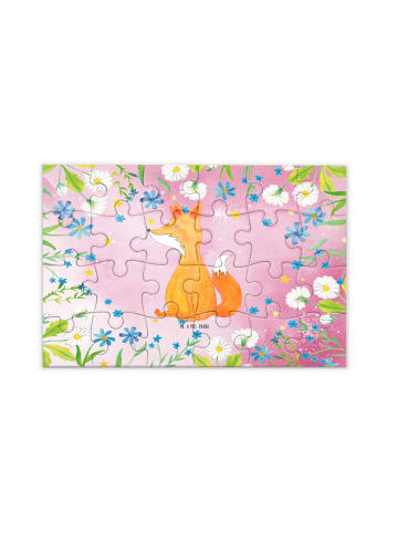 Mr. & Mrs. Panda Puzzle Einhorn Wunsch ohne Spruch in Rot Pastell