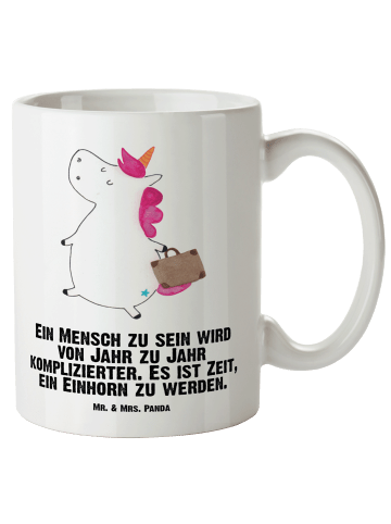 Mr. & Mrs. Panda XL Tasse Einhorn Koffer mit Spruch in Weiß