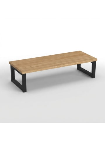 relaxdays Monitorständer in Natur/ Schwarz - (B)55 x (H)15 x (T)23 cm