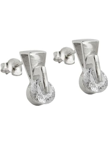 Gallay Ohrstecker Ohrring 13x6mm Dreieck mit Zirkonia Silber 925 in silber