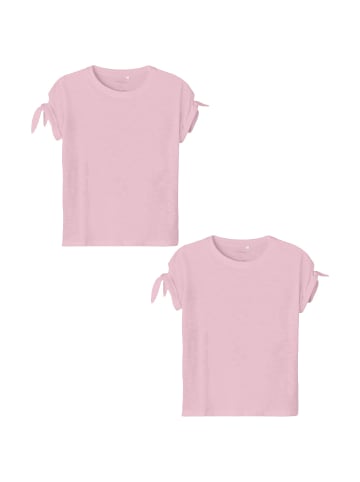 name it T-Shirt 2er-Set Rundhals Kurzarm Schleifendetails in Pink-2