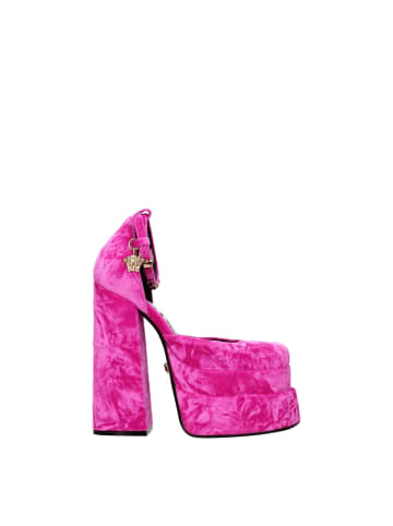 Versace Pink Samt Plateau Sandalen