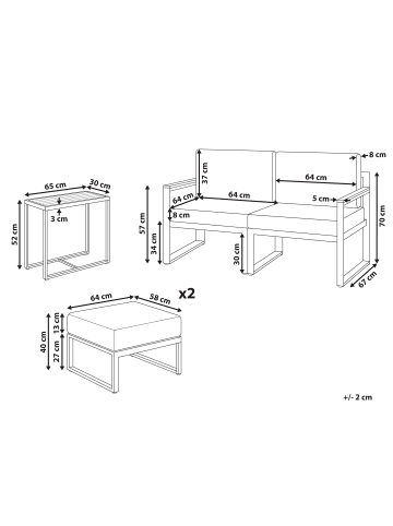 Beliani 5-tlg Sitzgruppe NOCI in Beige
