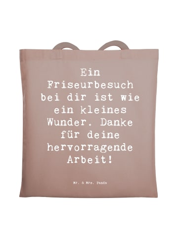 Mr. & Mrs. Panda Schultasche Spruch Friseur Wunder mit Spruch in Braun Pastell