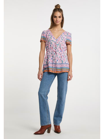VIRITA Women Kurzarmbluse in Rosa Mehrfarbig