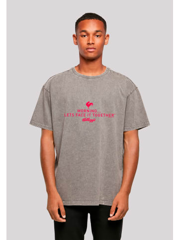 F4NT4STIC Oversize T-Shirt Kellogg's Breakfast Cereals Morning Lets Face It in Asphalt