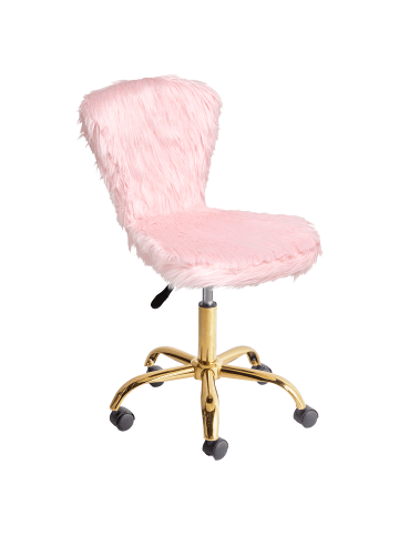 Beliani Bürostuhl MARGATE in Rosa/Schwarz/Gold - (W) 44 x (H) 77 x (L) 38 cm