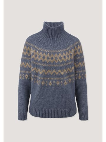 Hessnatur Hessnatur Rollkragenpullover Relaxed aus Alpaka und Bio-Baumwolle in graphitblau
