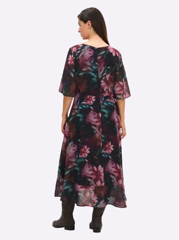 sheego Chiffonkleid in schwarz-bedruckt