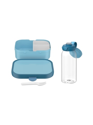 Mepal 2-tlg. Lunchset (Flasche mit Klappdeckel) Campus in 600 ml + 750 ml in Cool Blue