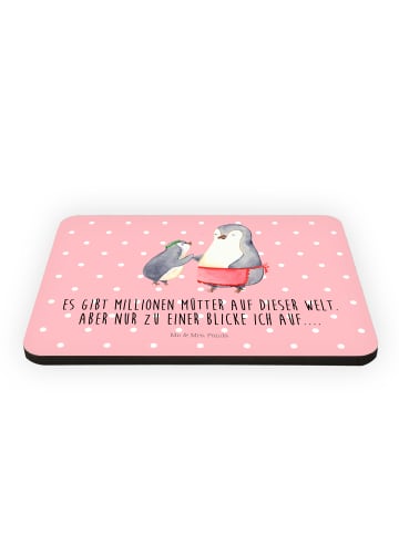 Mr. & Mrs. Panda magnet Pinguin mit Kind mit Spruch in Rot Pastell
