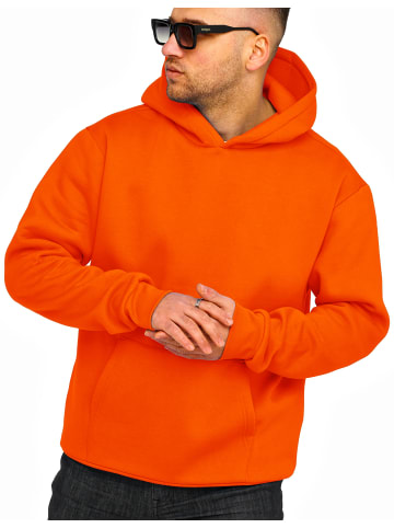DAILY COTTON Kapuzenpullover - im Oversize Schnitt Unifarben - Kapuzenpullover Loose-Fit Oversize Hoodie Sweatshirt in Orange