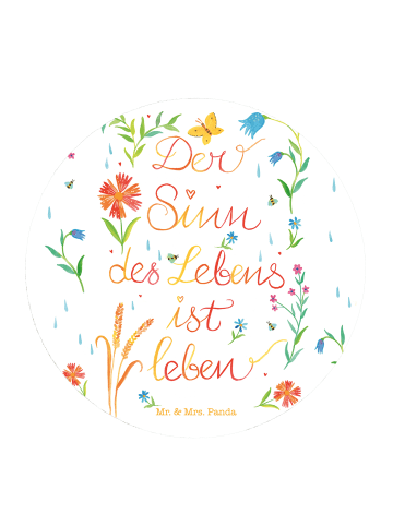 Mr. & Mrs. Panda Pinnwand Magnet Sinn des Lebens mit Spruch in Bunt