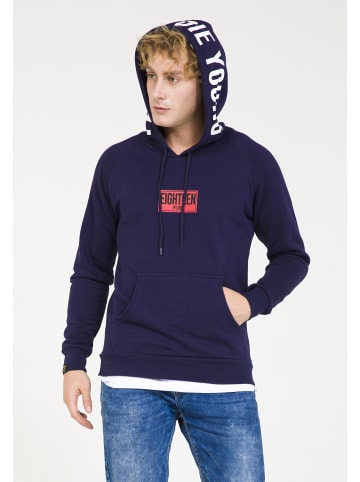 PLUS EIGHTEEN Herren Kapuzenpullover in Marine