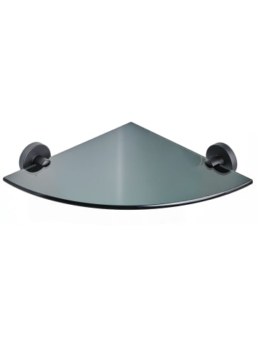 Amare bath Luxus Eck-Regal Glasablage in Schwarz