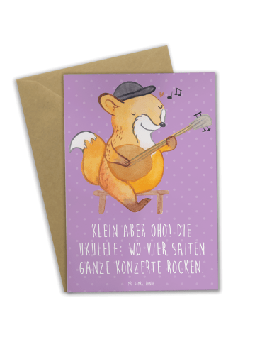 Mr. & Mrs. Panda doppelkarte Ukulele Magie mit Spruch in Lavendeltraum