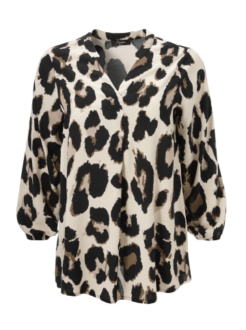 Aniston PLUS Schlupfbluse in beige-schwarz-taupe