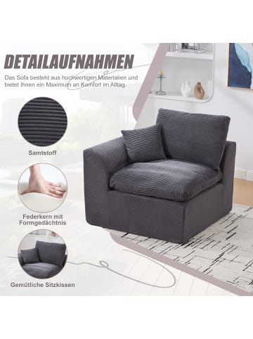 ABRIHOME Einzelsitzsofa Stoffsofa mit Kissen in Grau