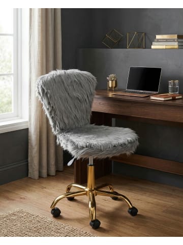Beliani Bürostuhl MARGATE in Grau/Schwarz/Gold - (W) 44 x (H) 77 x (L) 38 cm