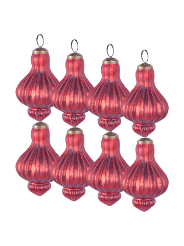 Beliani Weihnachtsbaumkugeln BRILLANT in Rot