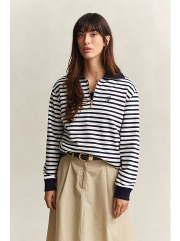 Gant Sweatshirt in marine weiß