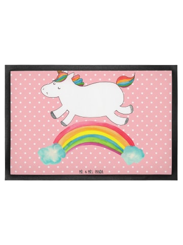 Mr. & Mrs. Panda Fußmatte Einhorn Regenbogen ohne Spruch in Rot Pastell