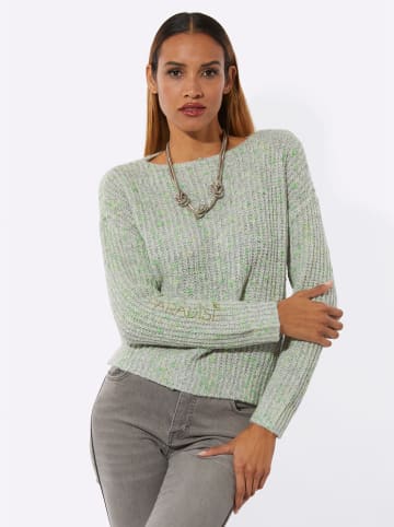 creation L Langarm-Pullover in apfel-pistazie-gemustert
