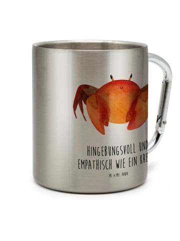 Mr. & Mrs. Panda Thermobecher Sternzeichen Krebs mit Spruch in Silber