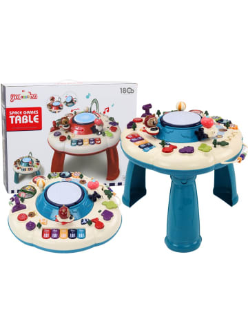 LEAN TOYS Interaktiver Lerntafeltisch, Klaviertrommel, Blau
