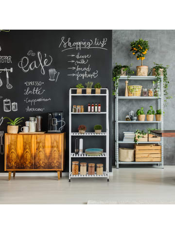 relaxdays Standregal in Weiß - (B)56 x (H)133 x (T)28 cm