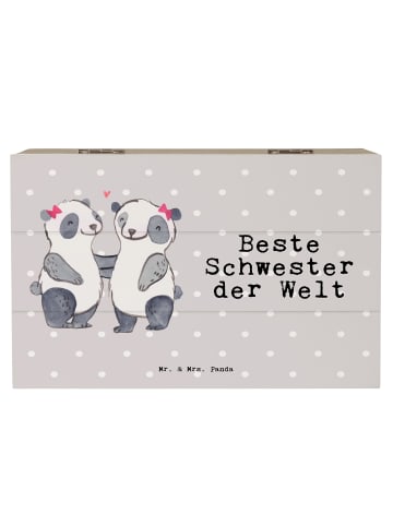 Mr. & Mrs. Panda Geschenkdose Panda Beste Schwester der Welt mit... in Grau Pastell
