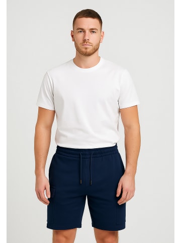 EGOMAXX Cargoshorts mit elastischem Bund und Tunnelzug in Navy