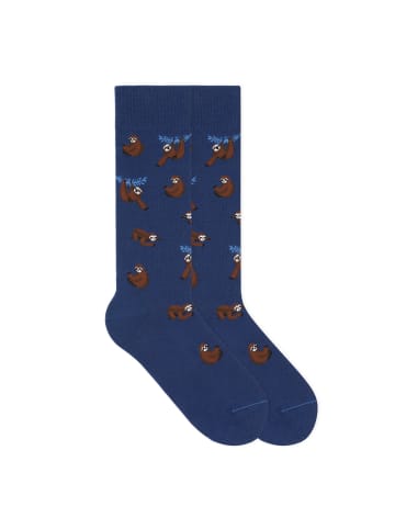 von Jungfeld Gemusterte Socken Faultier Icon in Blau