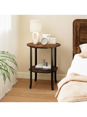 COSTWAY Beistelltisch 2-stufig in Braun