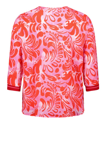 CARTOON Casual-Bluse mit Rippbündchen in Pink/Red