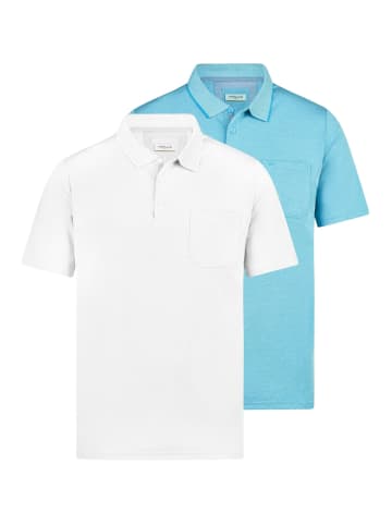 Redmond Poloshirt Basic in Türkis / weiß