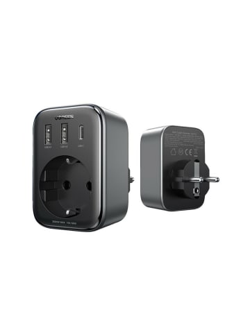 Ugreen Wandladegerät 30W (2xUSB/USB C/AC) / Adapter EU - EU 13A Ugreen CD314 - Schwarz in Schwarz