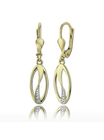BALIA Gold 333 Damen Ohrhänger Oval Ohrringschmuck ca. 3cm