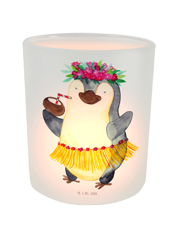 Mr. & Mrs. Panda glas teelichthalter Pinguin Kokosnuss ohne Spruch in Transparent