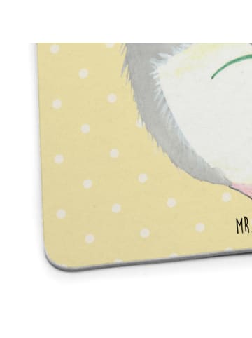 Mr. & Mrs. Panda Glasuntersetzer Chinchilla Blume ohne Spruch in Gelb Pastell