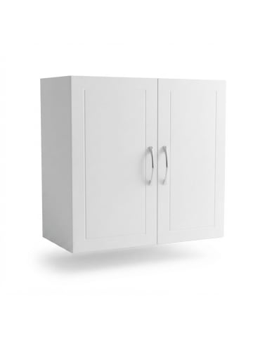 relaxdays Hängeschrank in Weiß/ Silber - (B)60 x (H)60 x (T)18 cm